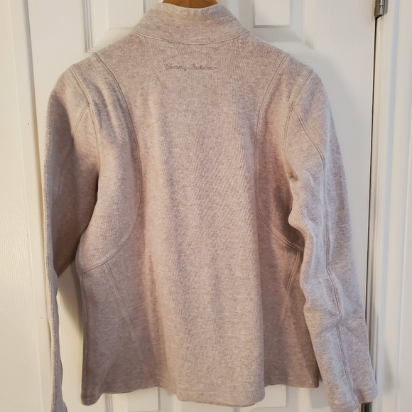Tommy Bahama beige half zip sweater - Picture 3 of 5